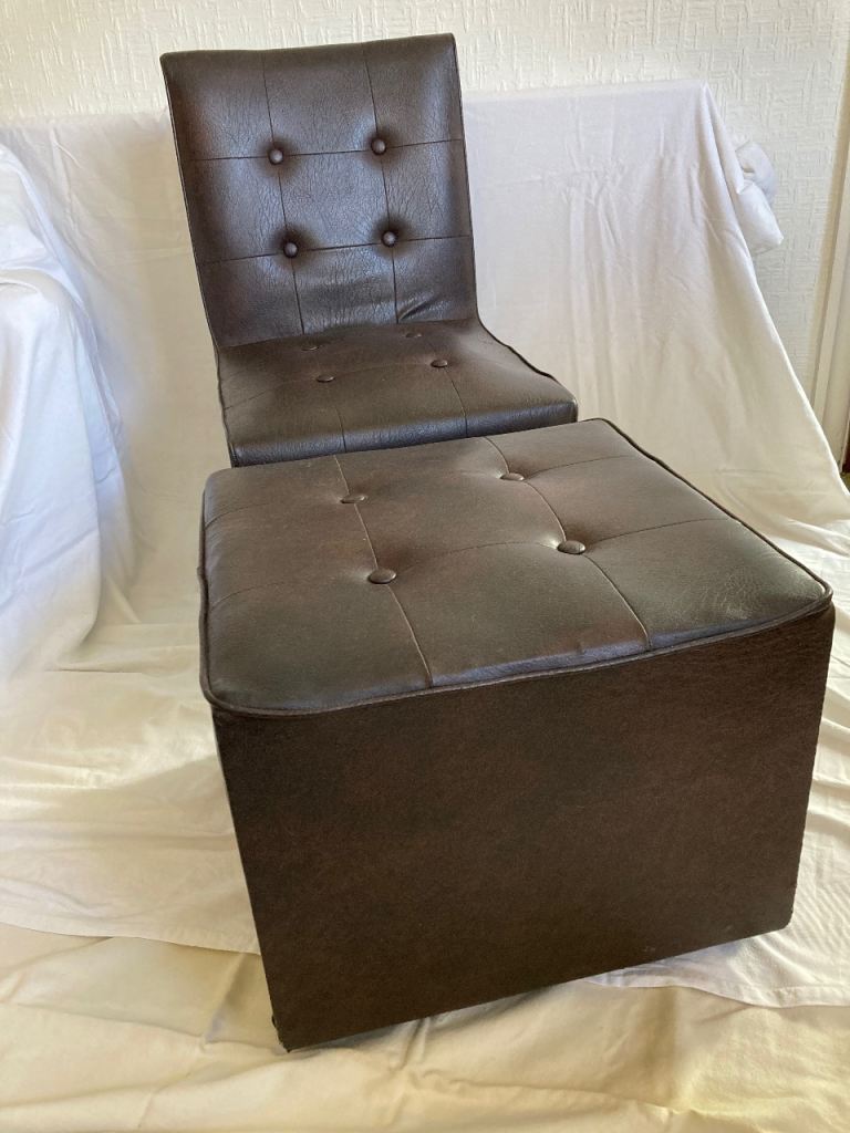 Vintage 60s Swivel Chair and Stools