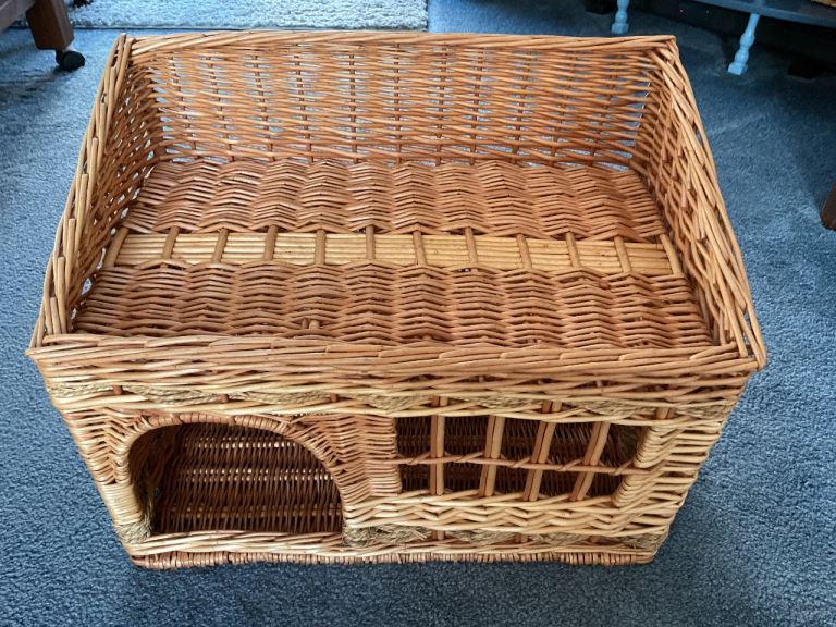 Large wicker cat house