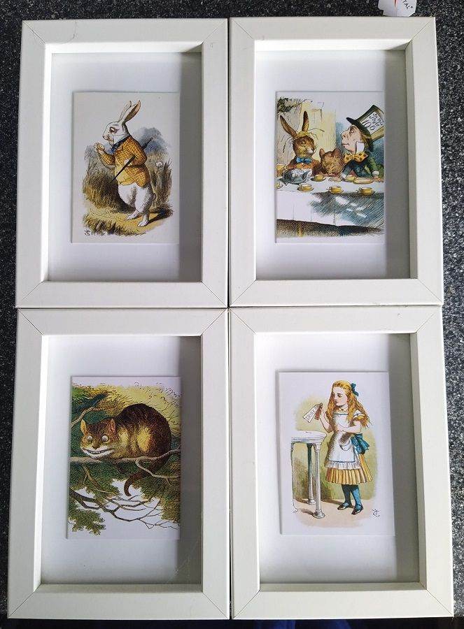 Alice In Wonderland Framed Pictures, Four In Total, Price Is For All