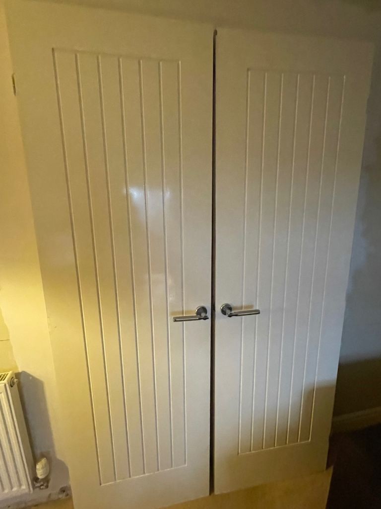 Double internal doors - painted white