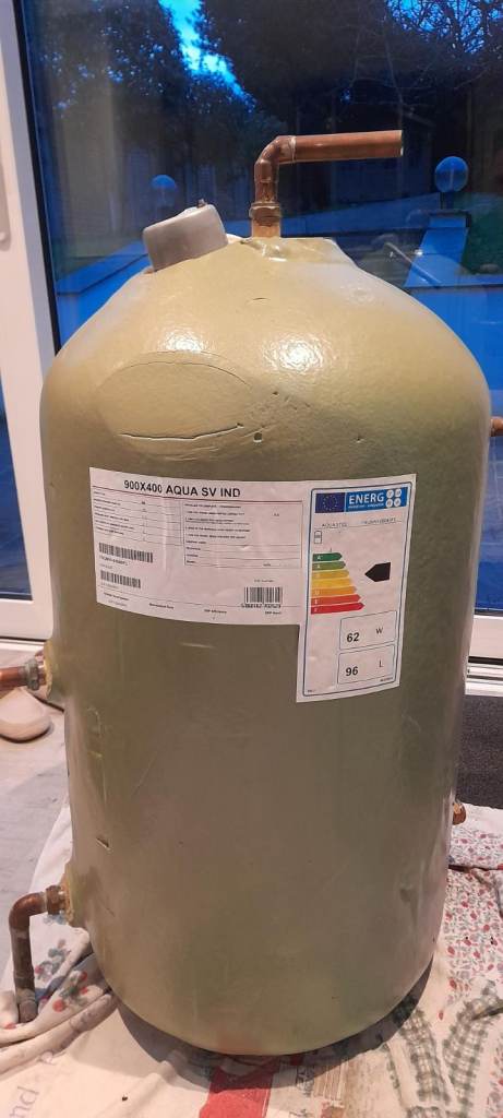 Copper Hot Water Tank 900 x 450 Aquastel SV Indirect cylinder 96 Litre capacity
