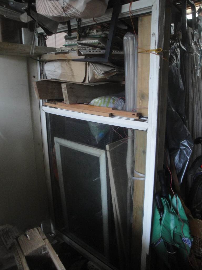 White Plastic Window Frame Used. Approx 181 by 103.5 cm. One opening, one fixed pane. 