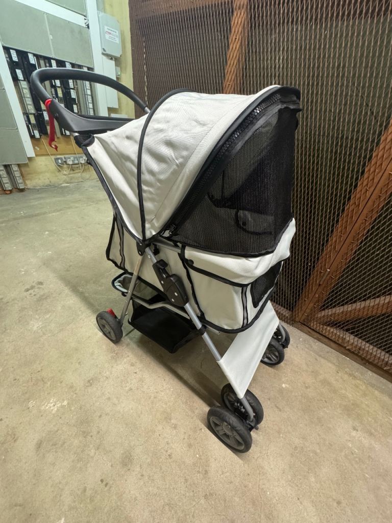 PawHut Pet Stroller / Dog Pushchair – Grey – Foldable
