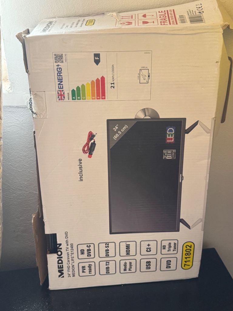 Brand New Medion 24" TV – Unused – Perfect for Bedroom or Caravan