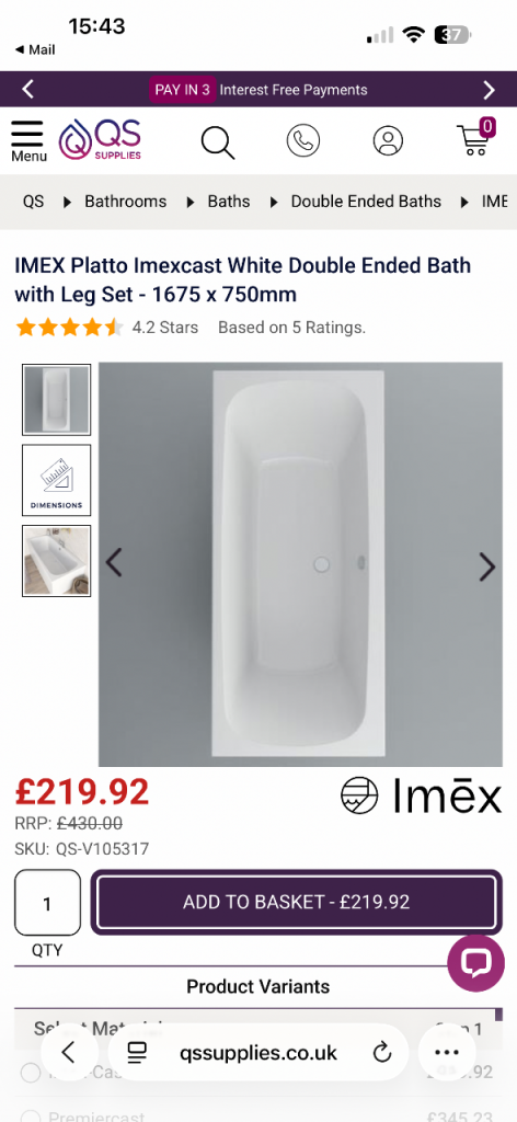Brand new bath taps shower screen 