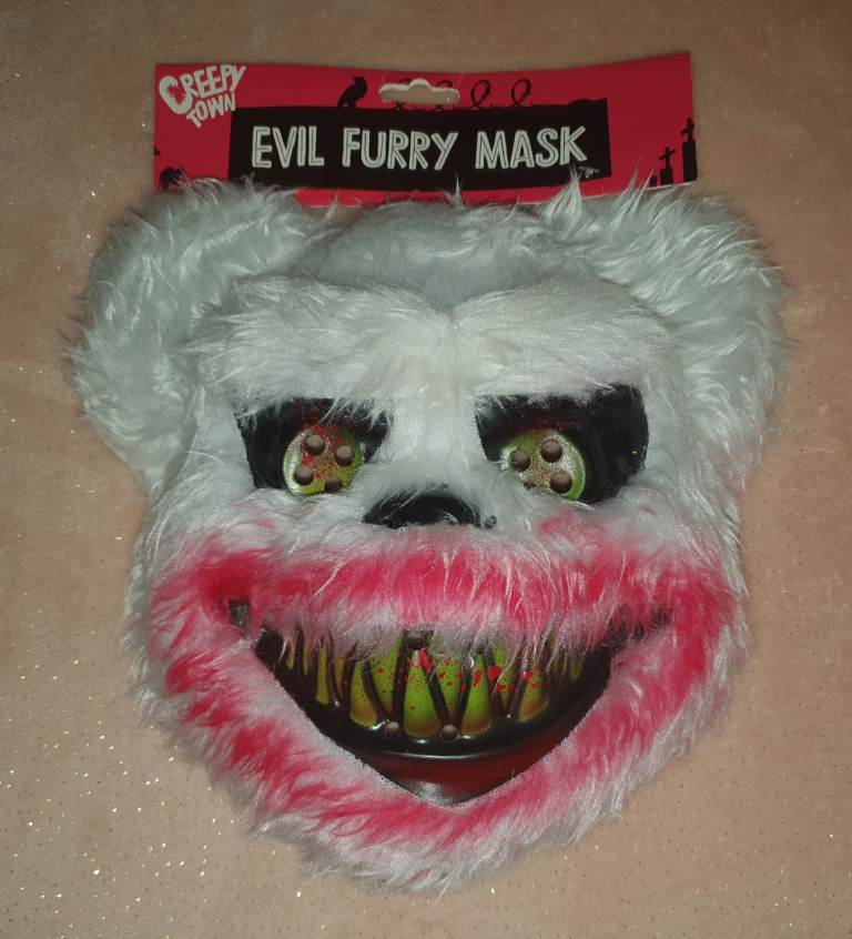  Adult Scary Fancy Dress Halloween Evil Furry Mask BNWT BRAND NEW