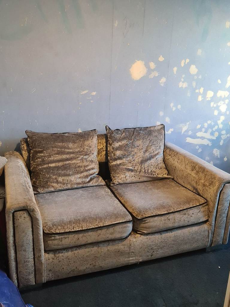 Velvet crushed 2 seater sofa 
