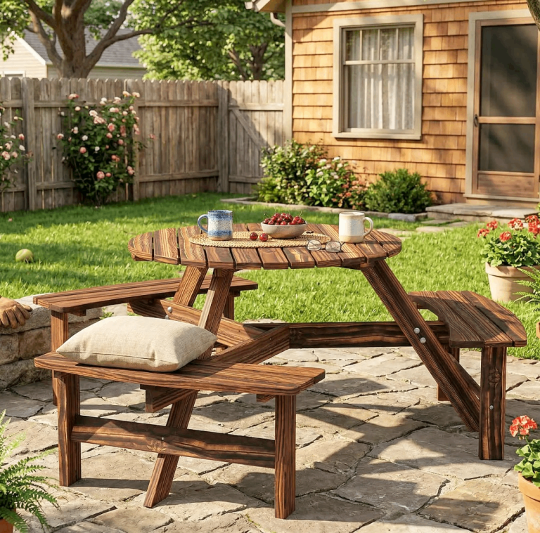 BRAND NEW & Unopened: Garden Pub Outsunny 6-Seater Wooden Dining Set Table with matching benches 
