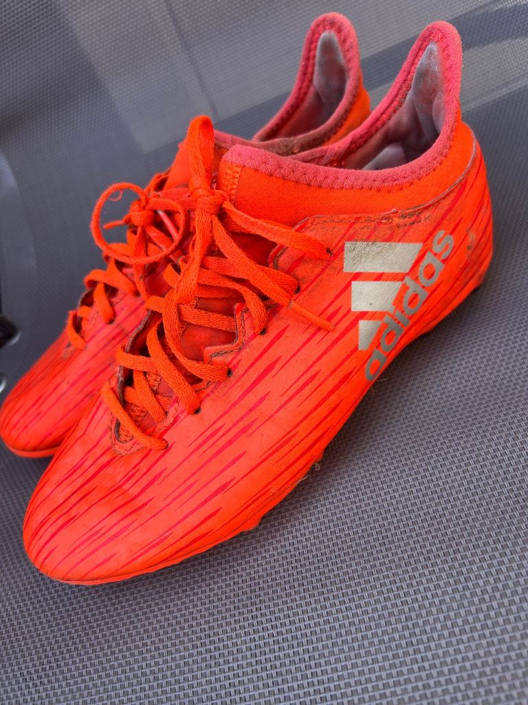Adidas Orange Football Boots – junior size 4