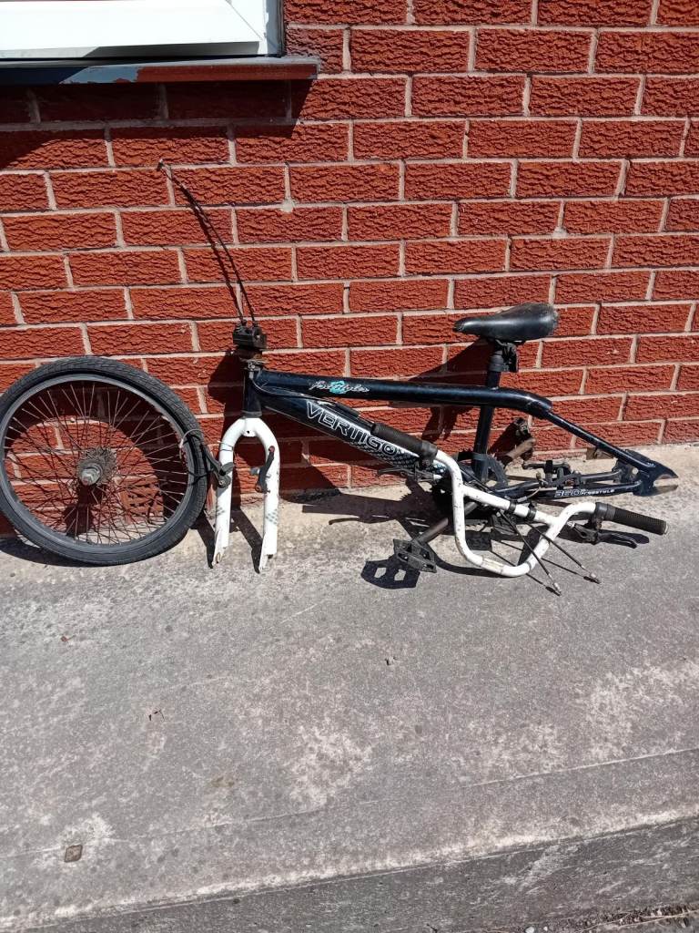 BMX Bike Frame and Parts – Black, Fair Condition