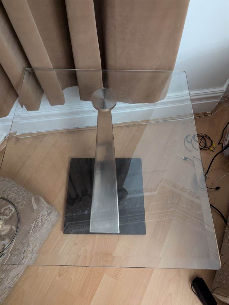 Immaculate Clear Glass Side Table - As New