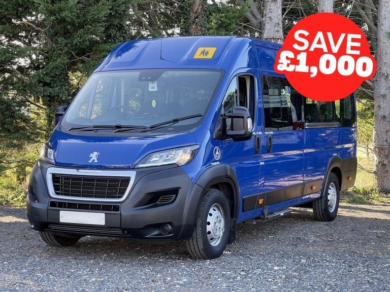 2020 Peugeot Boxer BLUE HDI 440 L4H2 17SEAT LIGHTWEIGHT MINIBUS with Telescopic Ramp. Euro 6 Mini...