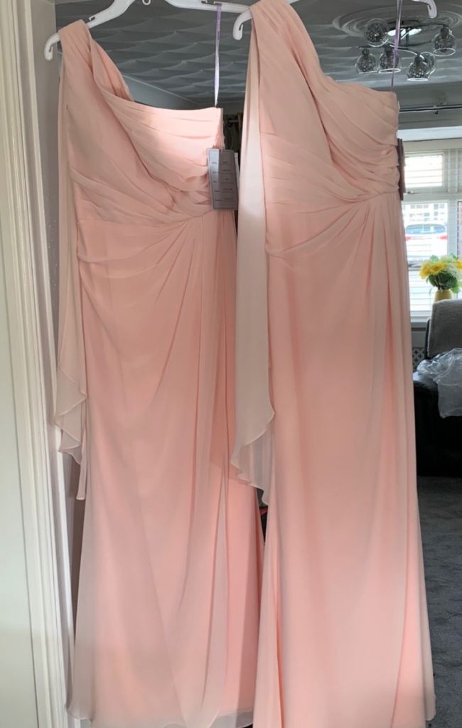 Petal pink chiffon bridesmaids dress size 8