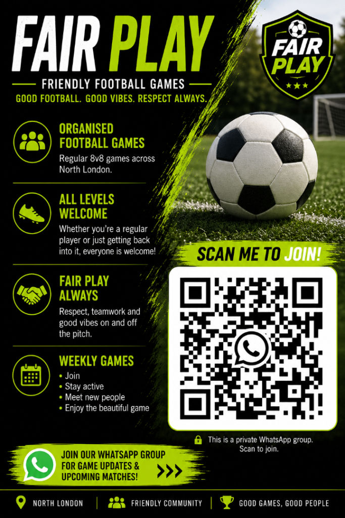 Friendly Football Games – All Levels Welcome