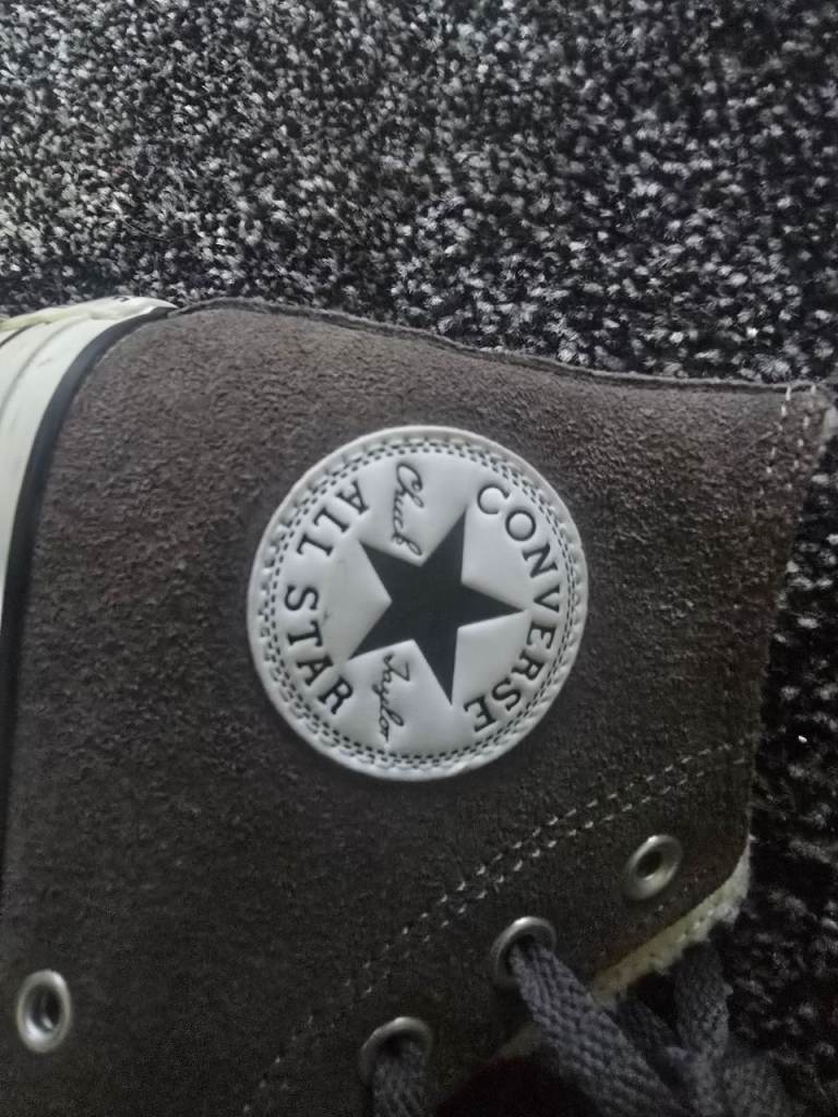 Size 5 Converse Chuck Taylor All Star – Grey Suede, Fleece-Lined High Tops