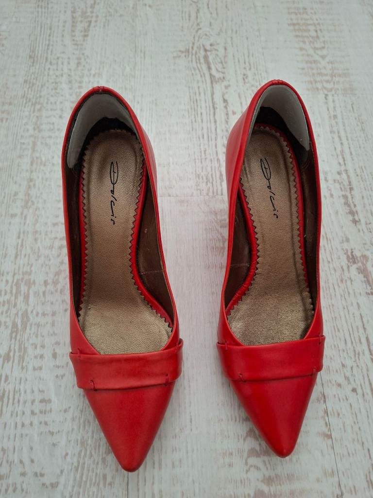Red 2.5inch heel ladies shoes