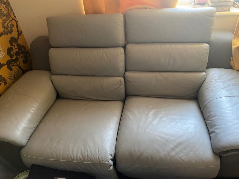 Electric reclining leather 2 seat sofa