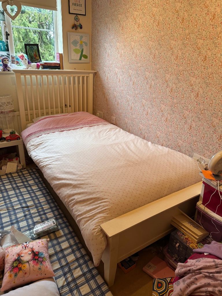 Sturdy Single Cream Bed Frame