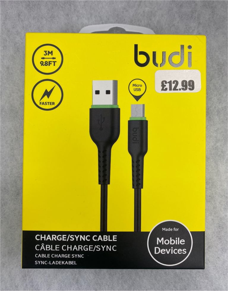 BUDI microUSB charging cable (3M) 