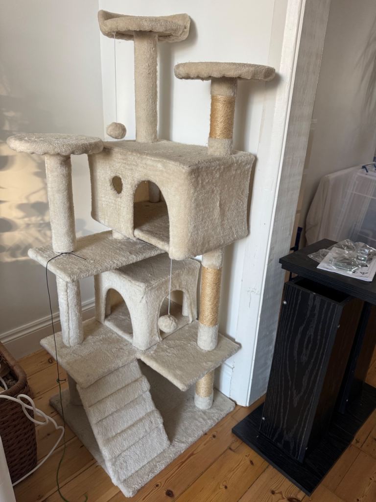Cat tree tower beige 140cm