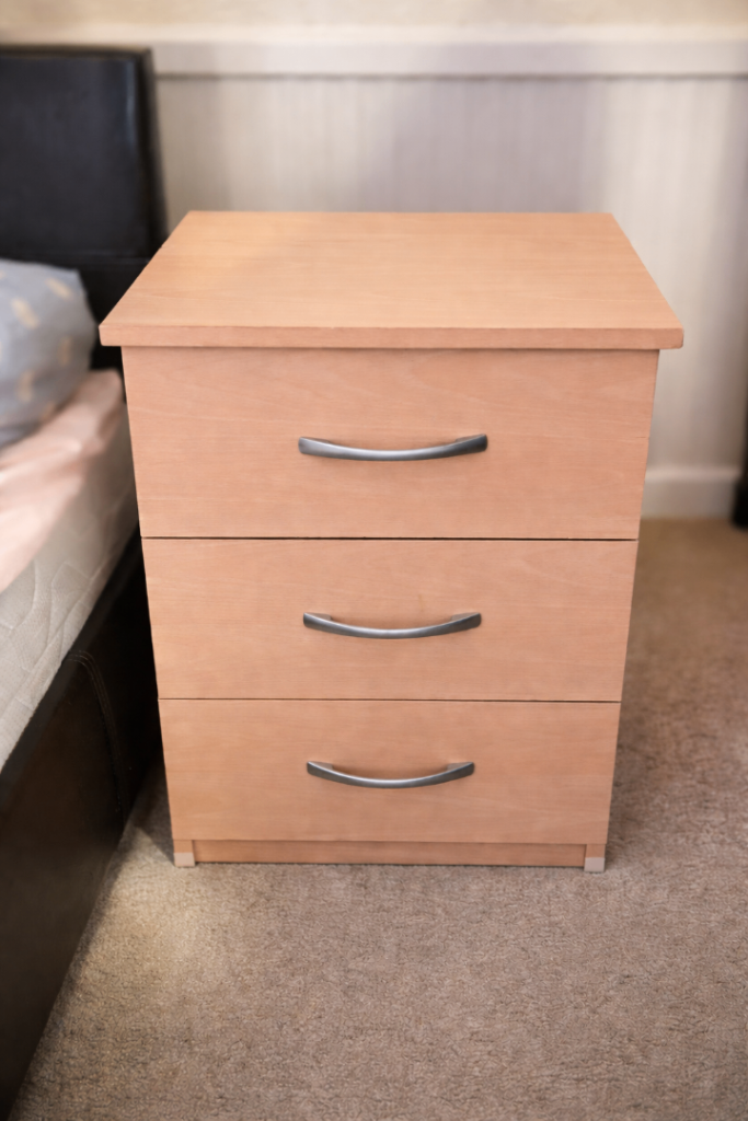 Beechwood effect bedside cabinet 
