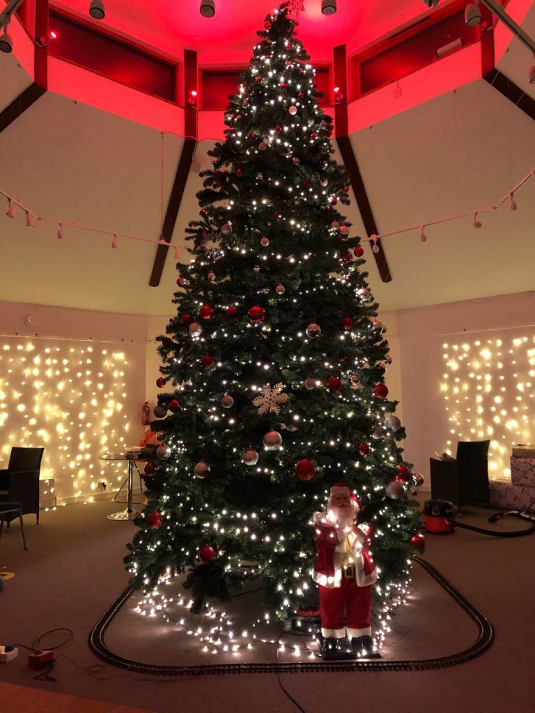 Large Artificial Christmas Tree 16' high  with Lights and Decorations