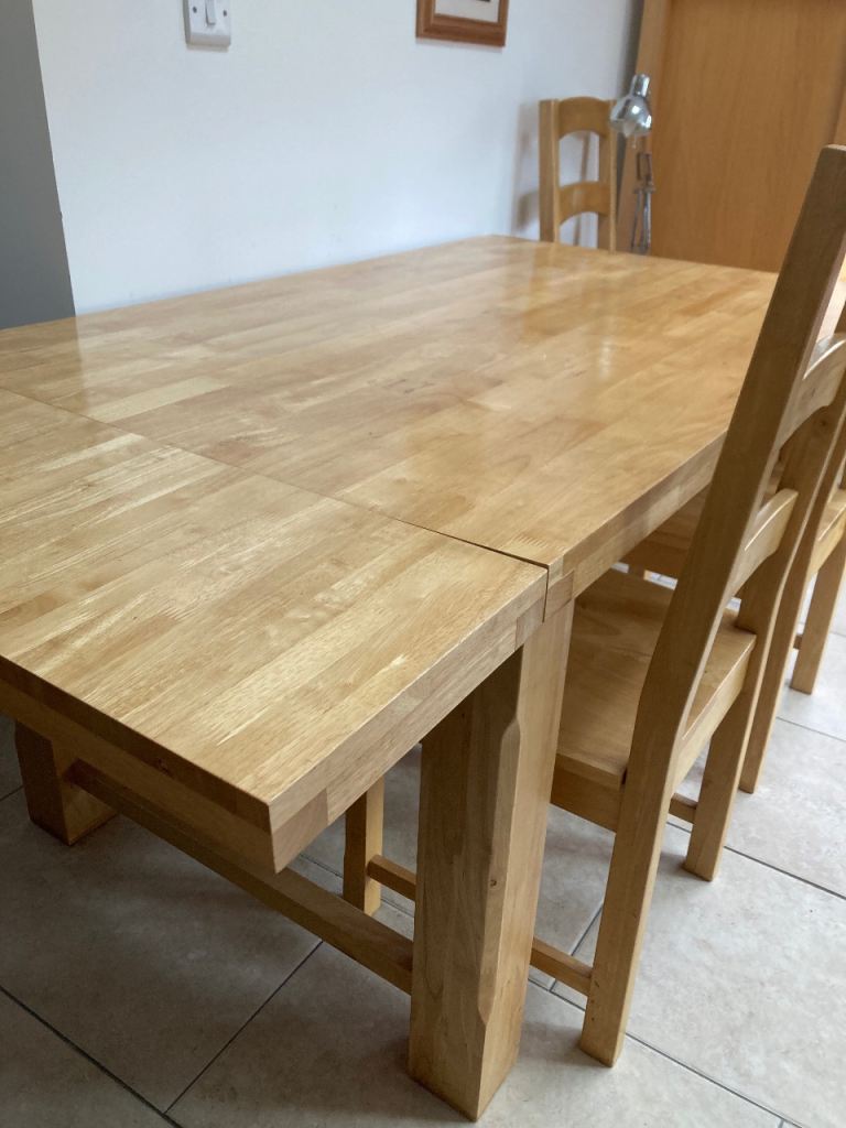 Dining table and six chairs