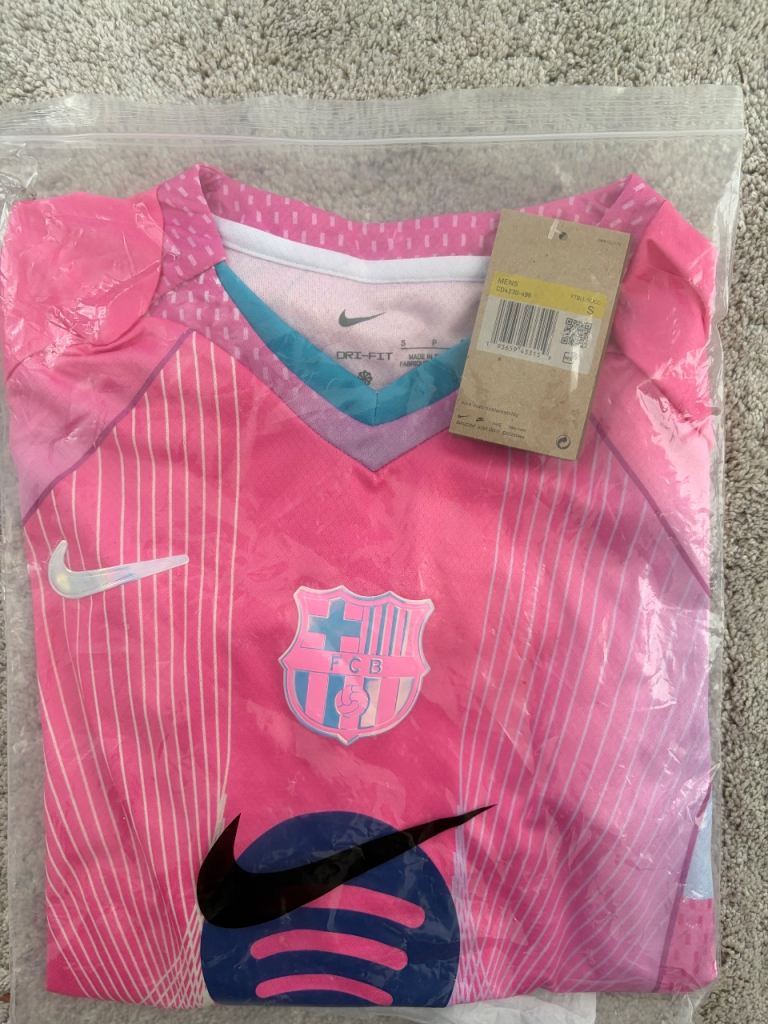 Fcb Nike dri fit pink football shirt 