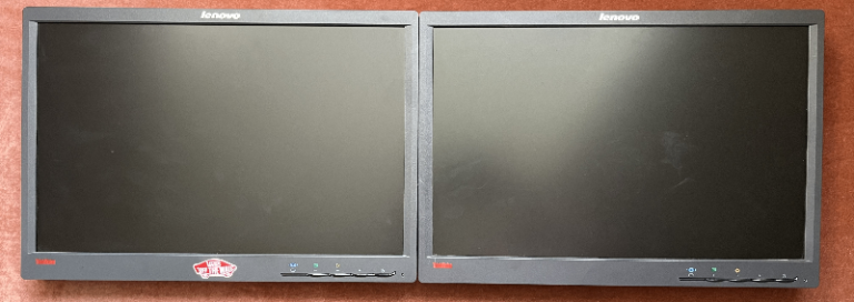 Pair of Lenovo ThinkVision Monitors – No Stands – Cheap Quick Sale