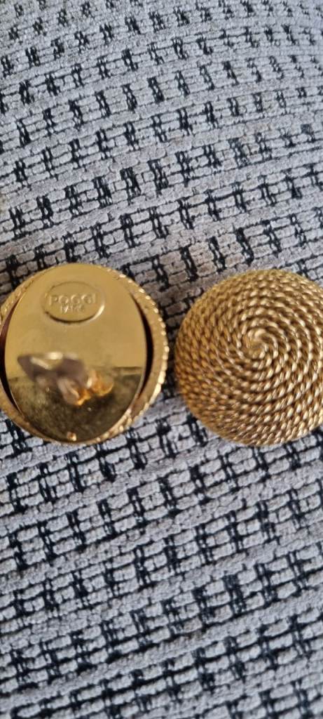 POGGI Paris Vintage Gold Tone Clip-On Earrings