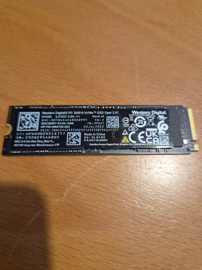 Western Digital PC SN810 512GB NVMe SSD Gen4 x4 M.2