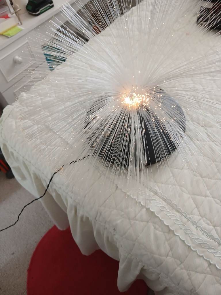 Good Condition Black Fibre Optic Lamp with Plug