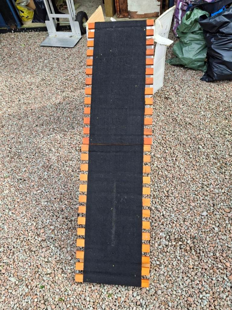 Wooden folding dog ramp to get into car
