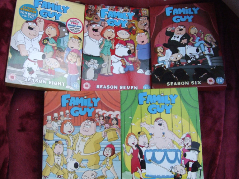 FAMILY GUY ,  DVD BOX SET'S  SEASONS FOUR,FIVE,SIX,SEVEN & EIGHT (Dvd's) (JOB LOT)