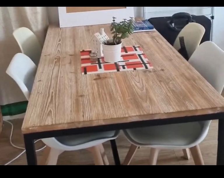 Solid wood industrial dining table from Maisons du Monde (RRP £350)