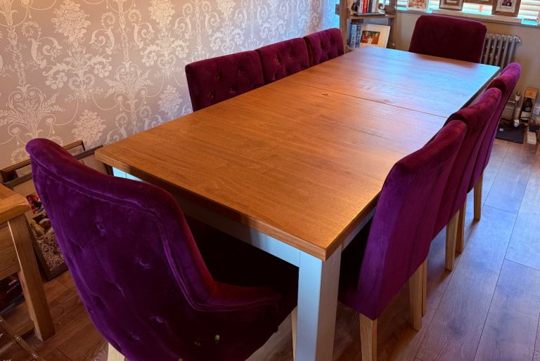 Next dining table with 8 chairs