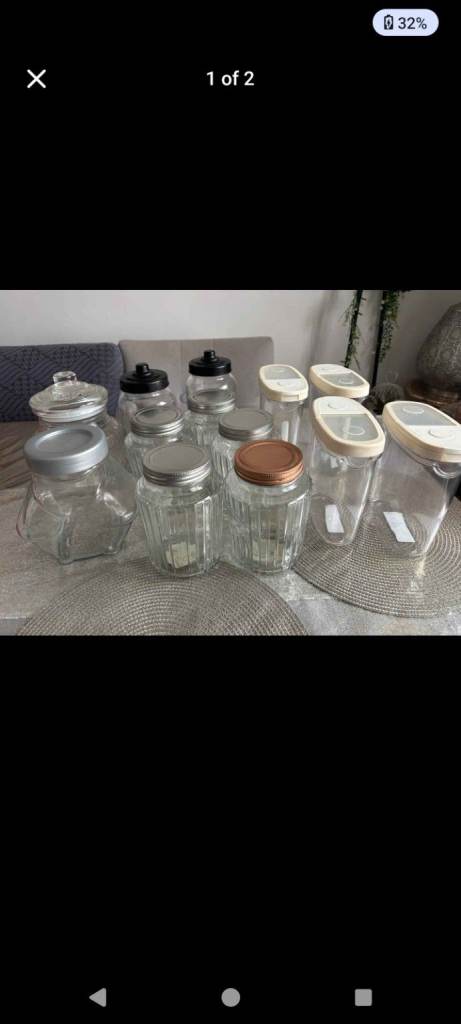 Assorted Glass Storage Jars with Lids – Good Condition