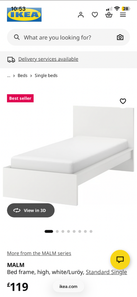 Ikea Malm single bed