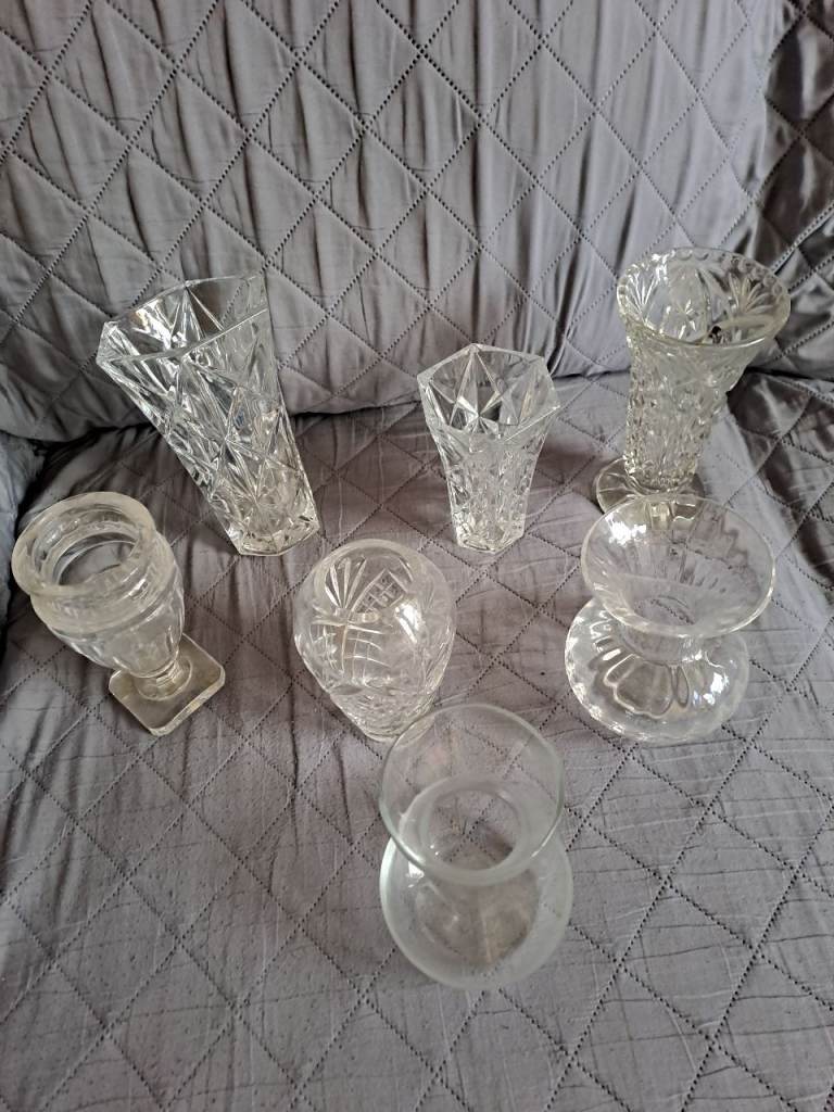 Crystal and glass vases 