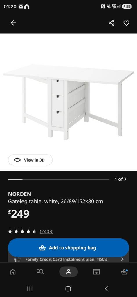 Ikea Morden table brand new fitted up and not used 