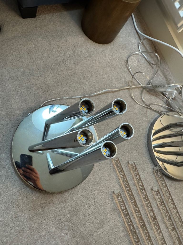 Modern Chrome Bubble Floor Lamps - Pair, As Good As New