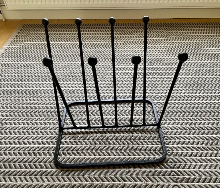 Wrought iron welly boot rack 