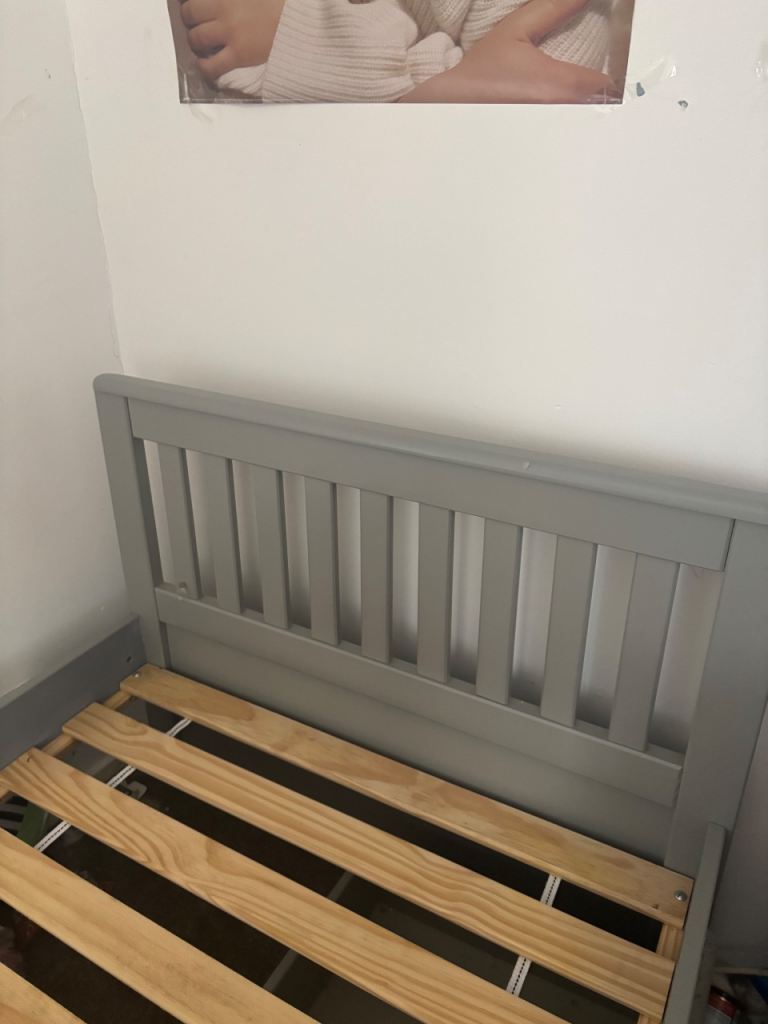 single bed frame and mattress  