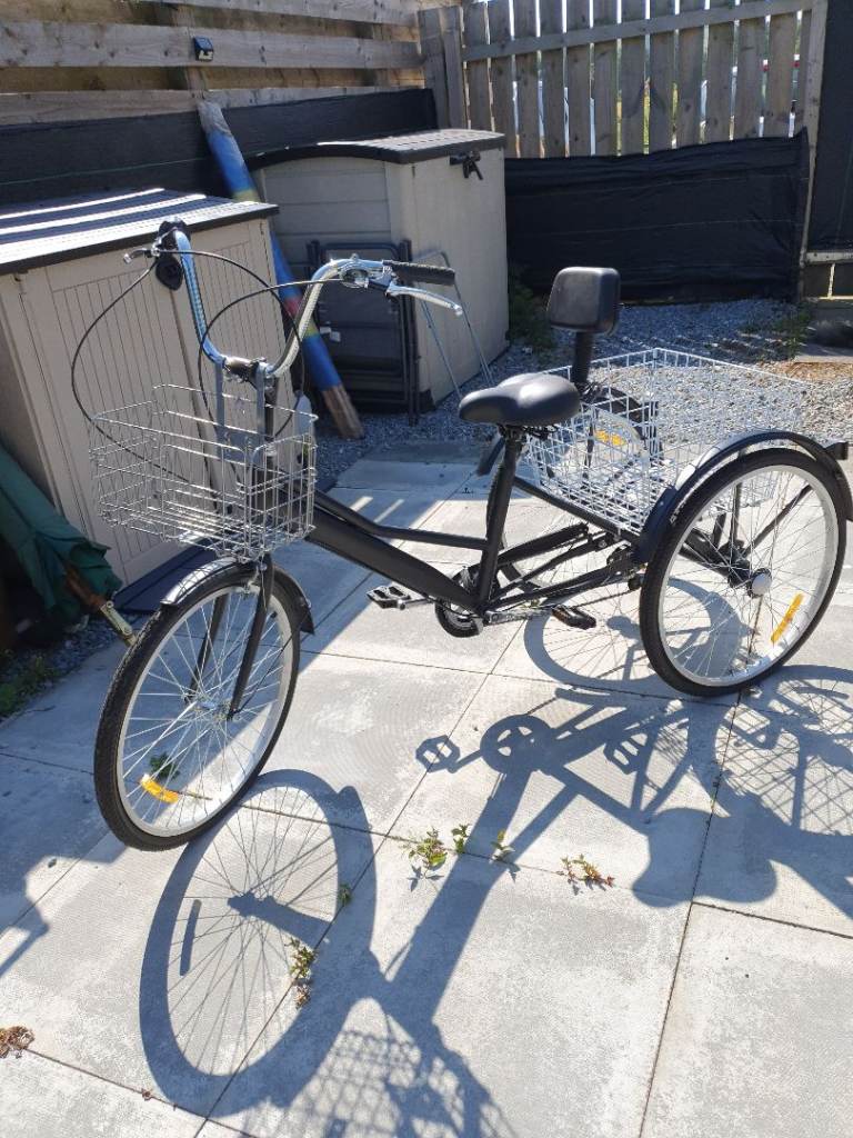 Black Adult Tricycle with Front Basket - Good Condition