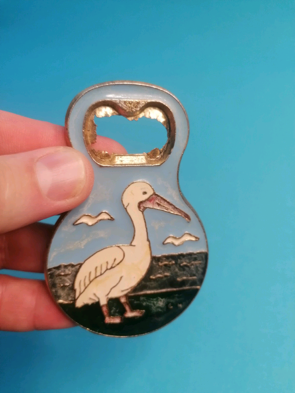Vintage enamel bottle Opener 3,2 inch..