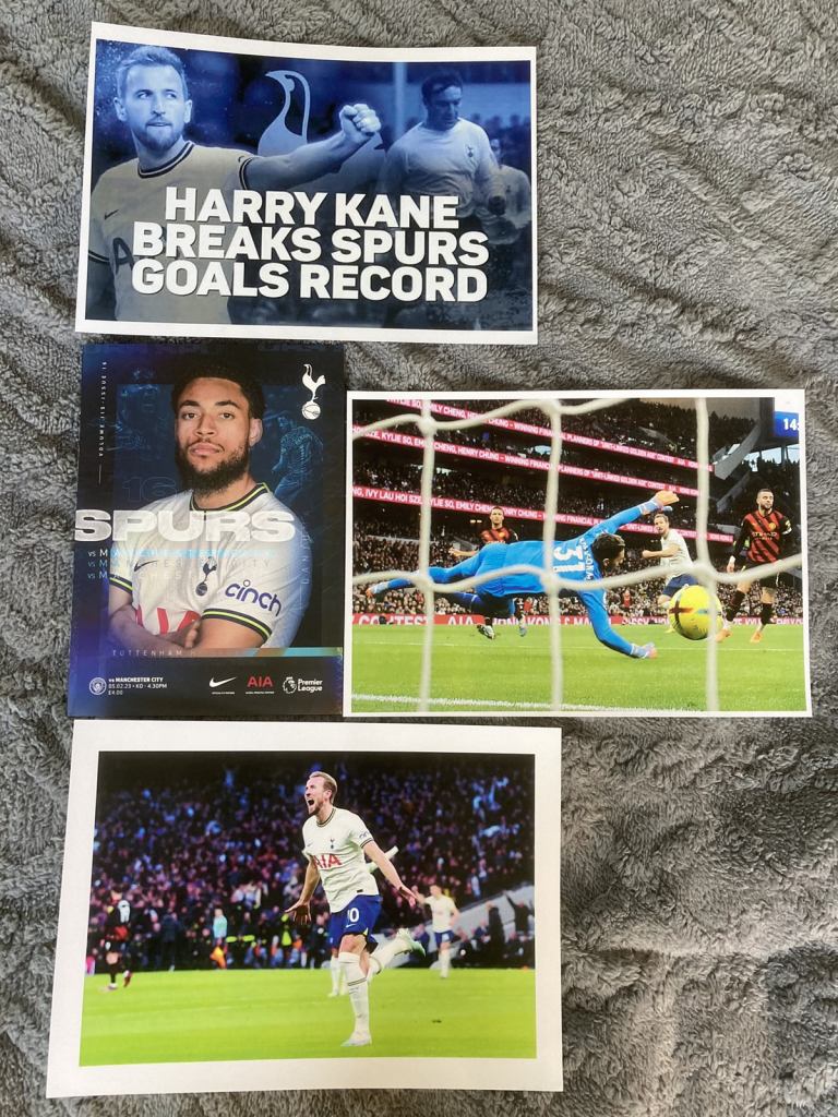 Spurs Harry Kane photos and programme