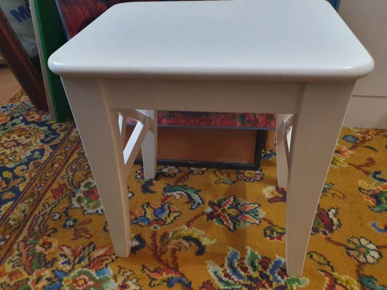 Ikea Ingolf wooden white stool