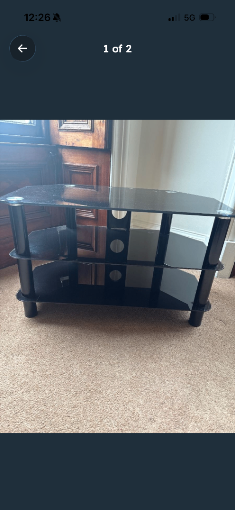 Black Glass TV Stand 