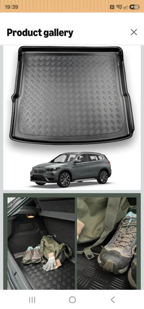 Black Boot Liner for BMW X1