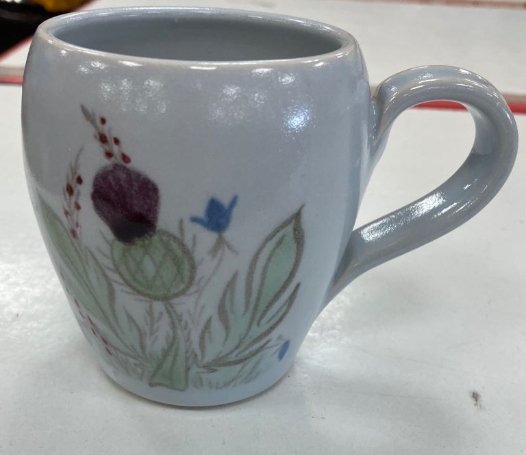 Gorgeous thistle design, Buchan (Portobello stoneware) mug